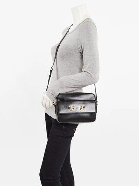 Gucci Black Leather Horsebit 1955 Small Shoulder Bag